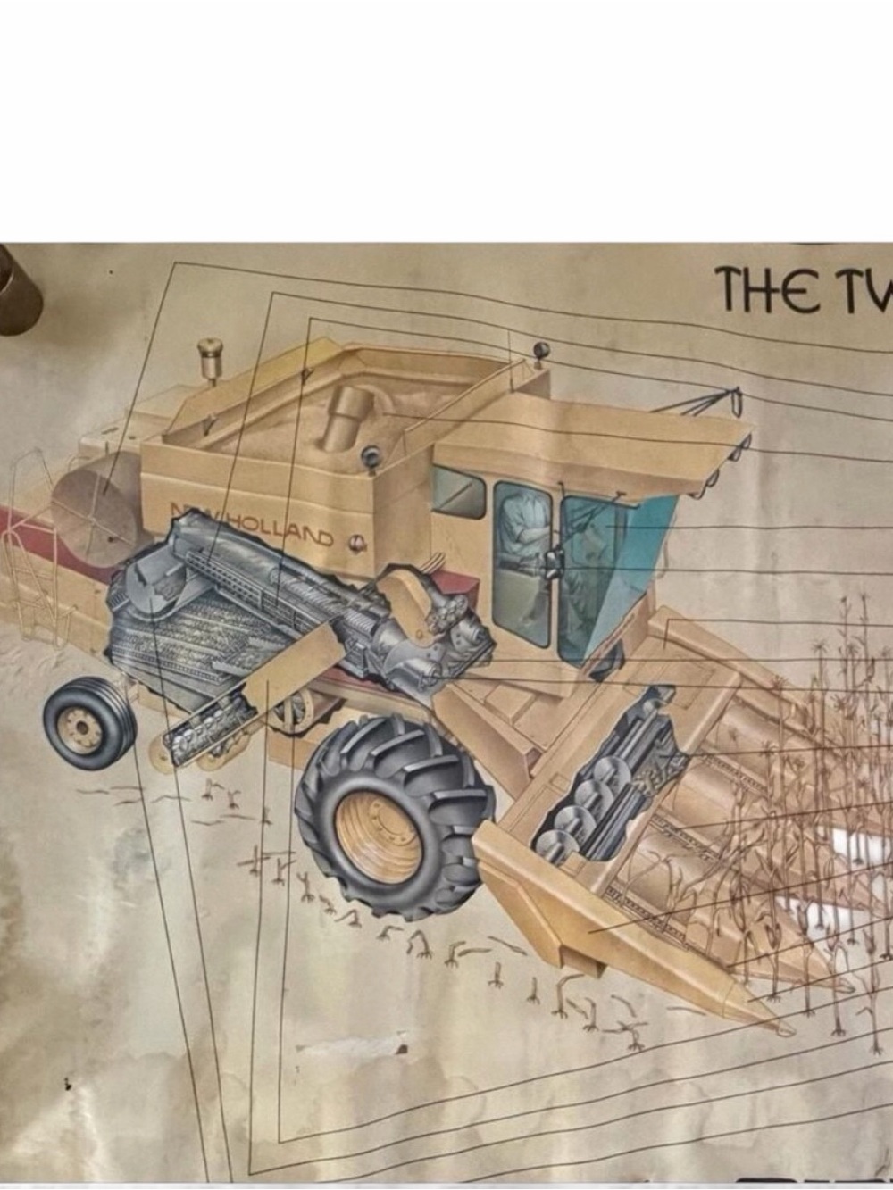 Original Poster Sperry New Holland Twin Rotor Combine Agriculture Collectibles - Picture 2 of 7